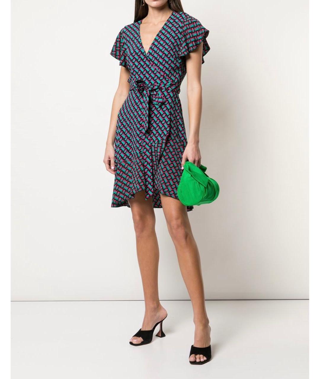 DIANE VON FURSTENBERG Мульти вискозное повседневное платье, фото 2