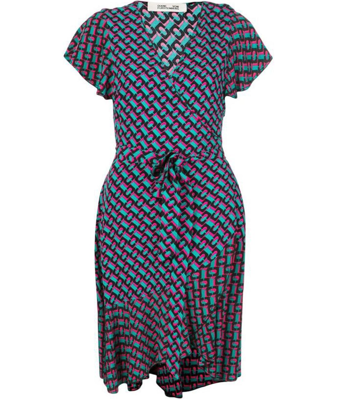 DIANE VON FURSTENBERG Мульти вискозное повседневное платье, фото 1