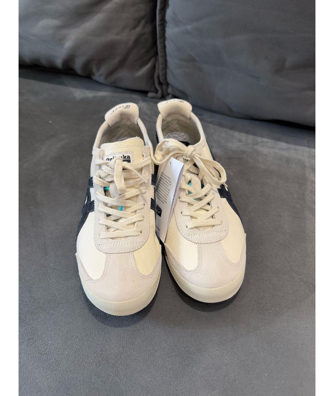 ONITSUKA TIGER Бежевые кожаные кеды, фото 2