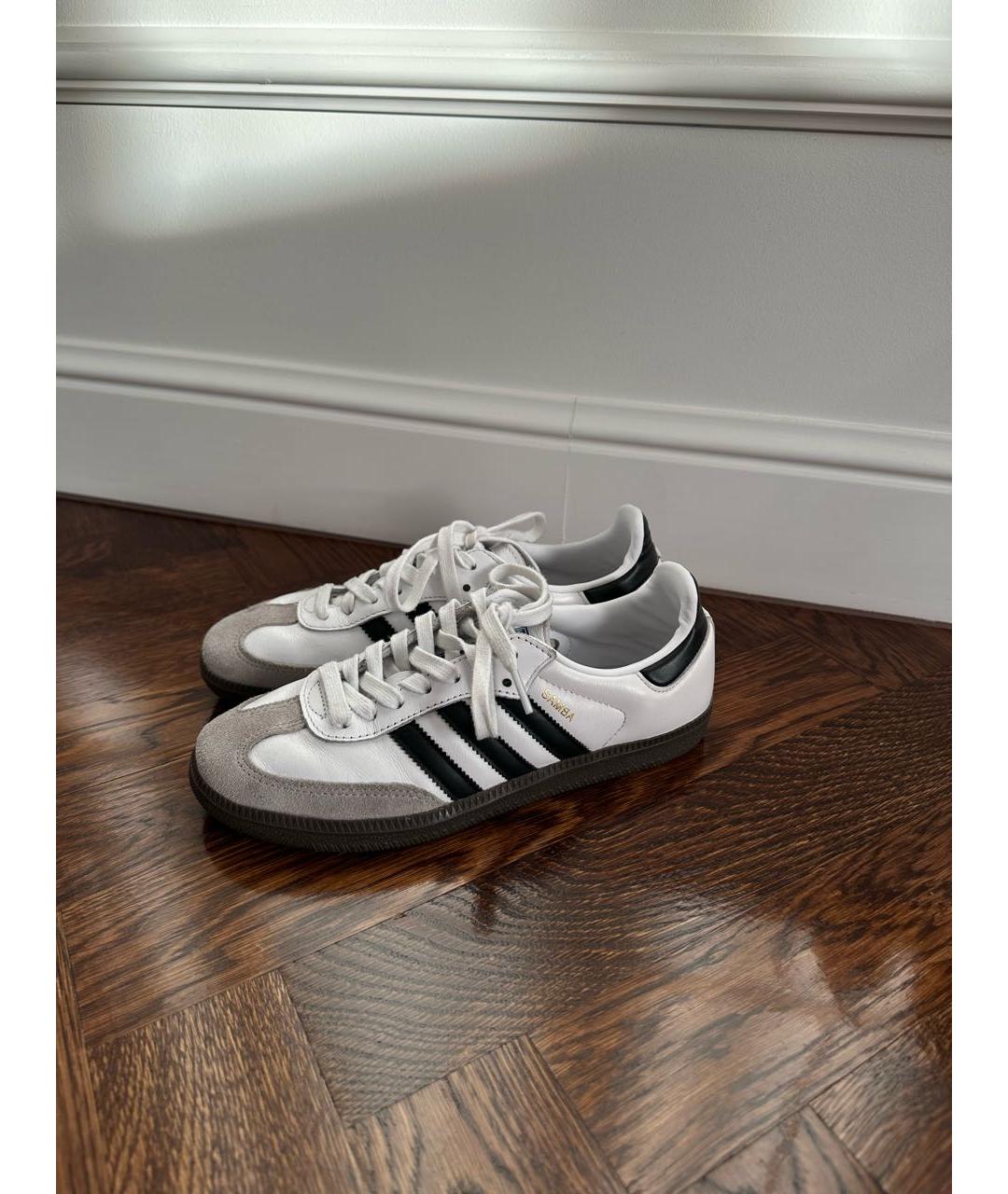ADIDAS Белые кожаные кеды, фото 2
