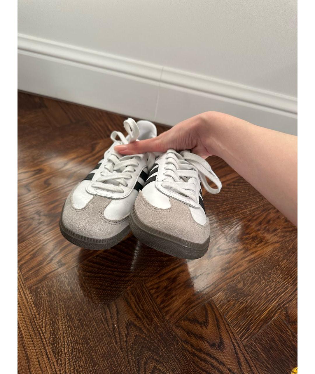 ADIDAS Белые кожаные кеды, фото 4