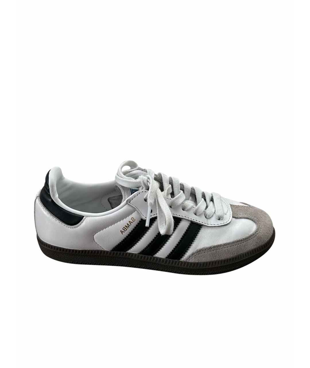 ADIDAS Белые кожаные кеды, фото 1
