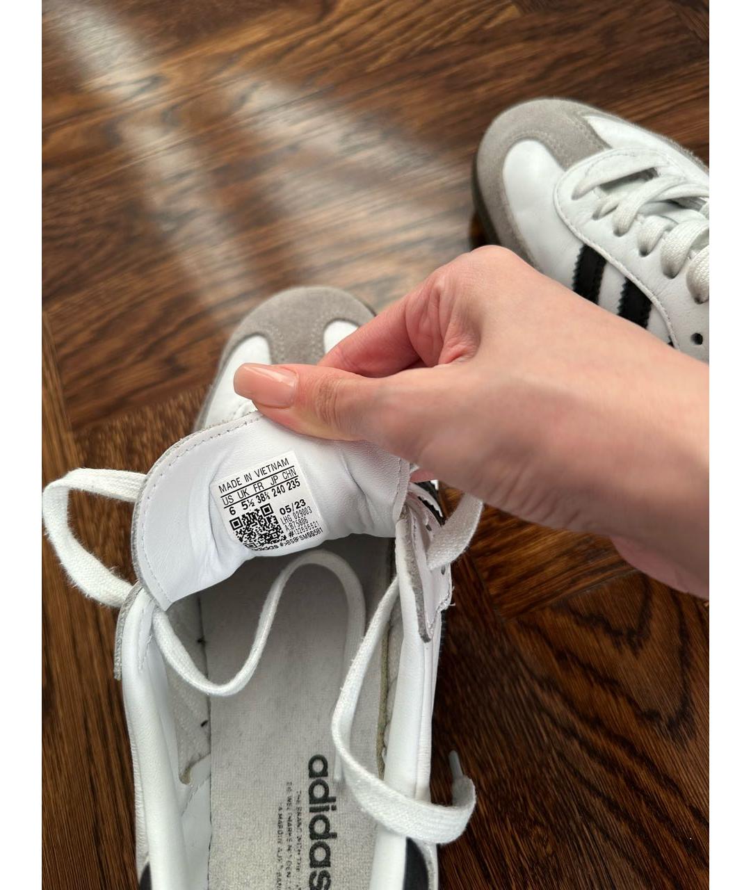 ADIDAS Белые кожаные кеды, фото 8