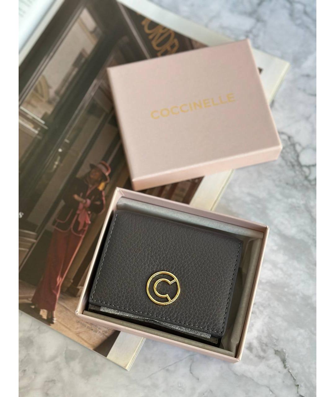 COCCINELLE Серый кожаный кошелек, фото 5