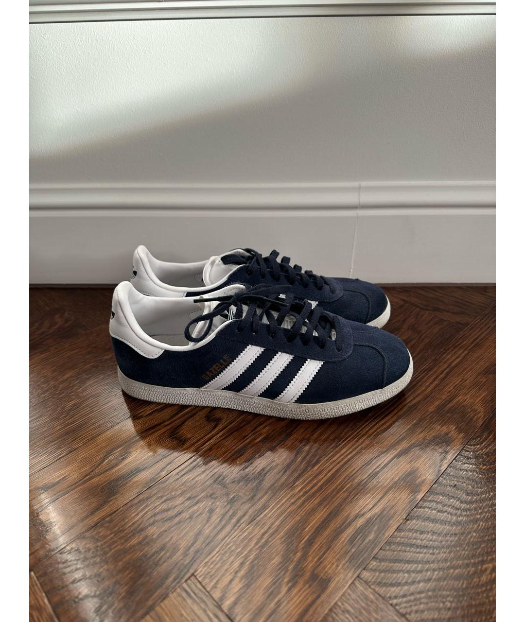 ADIDAS Темно-синие замшевые кеды, фото 3