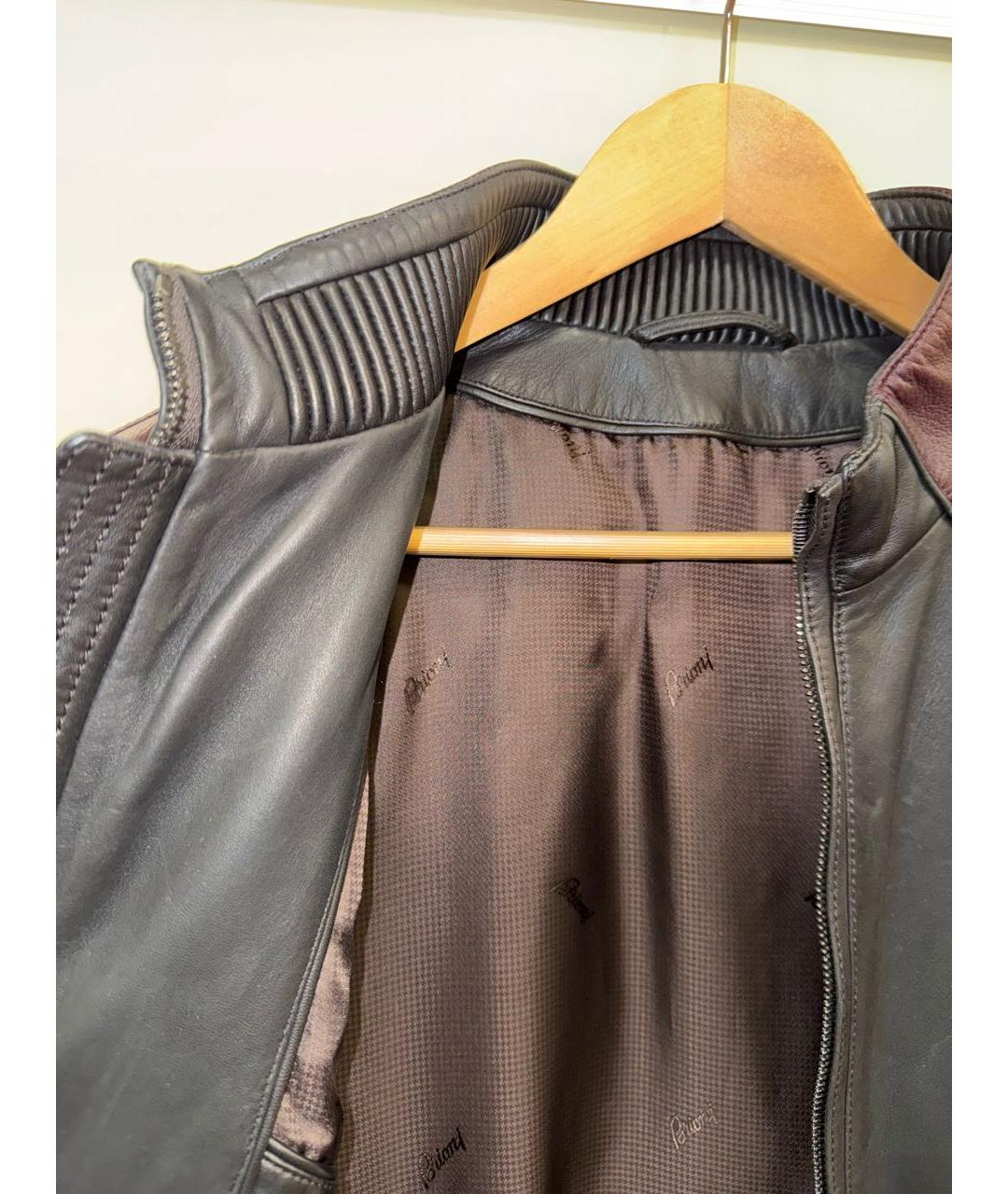 BRIONI Черная кожаная куртка, фото 4