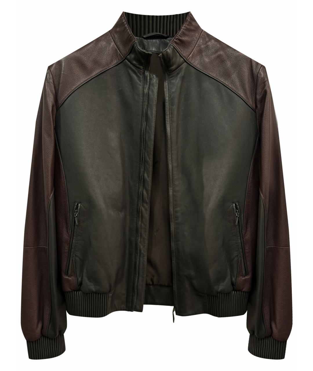 BRIONI Черная кожаная куртка, фото 1