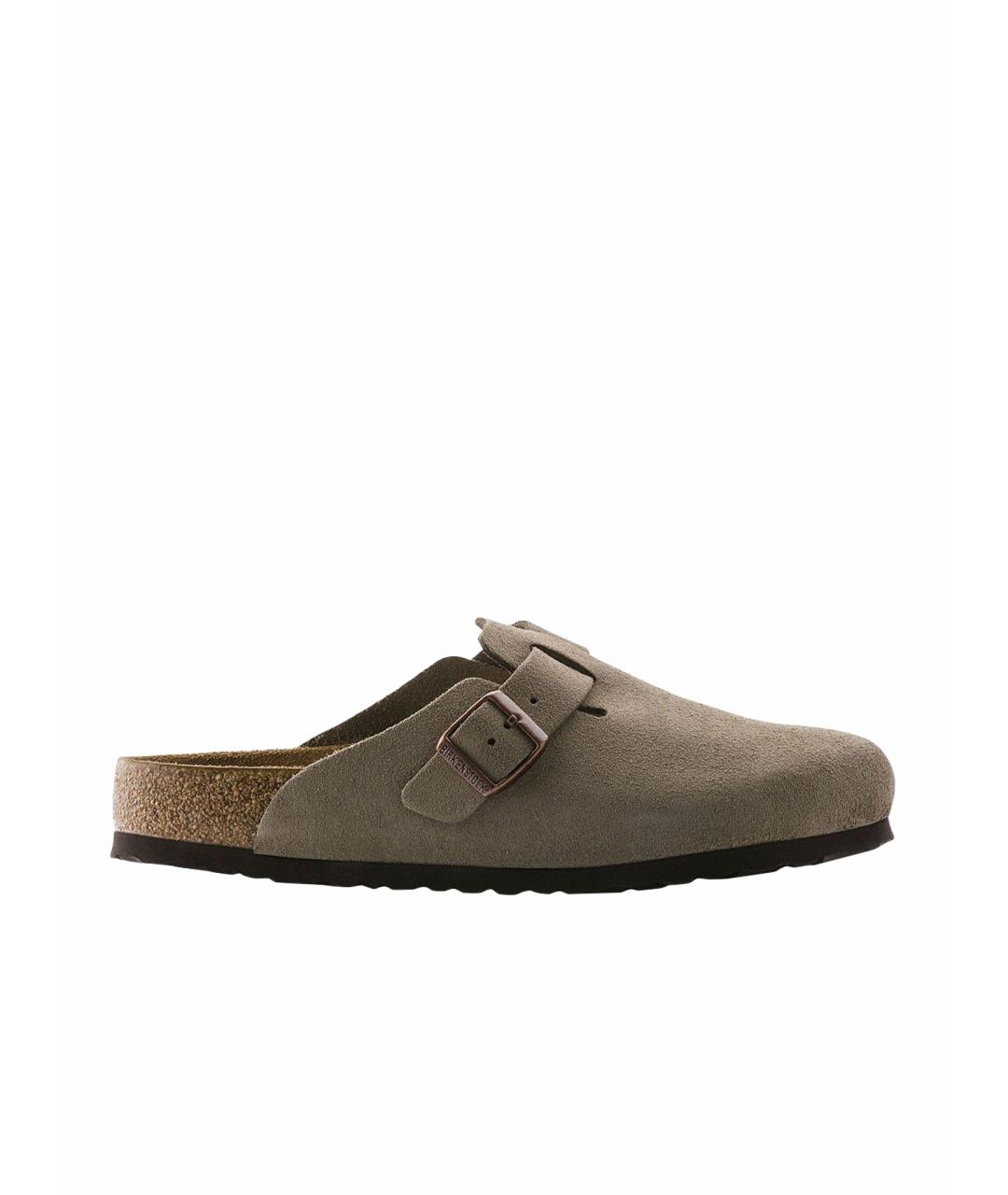 BIRKENSTOCK Серые замшевые сабо, фото 1