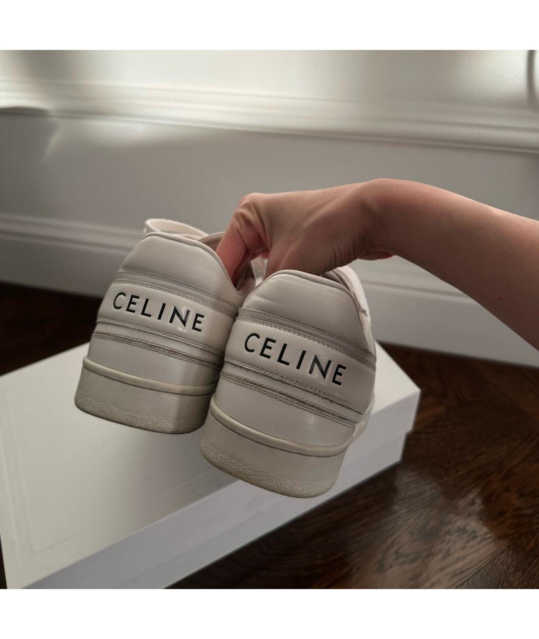 CELINE Белые кожаные кеды, фото 5