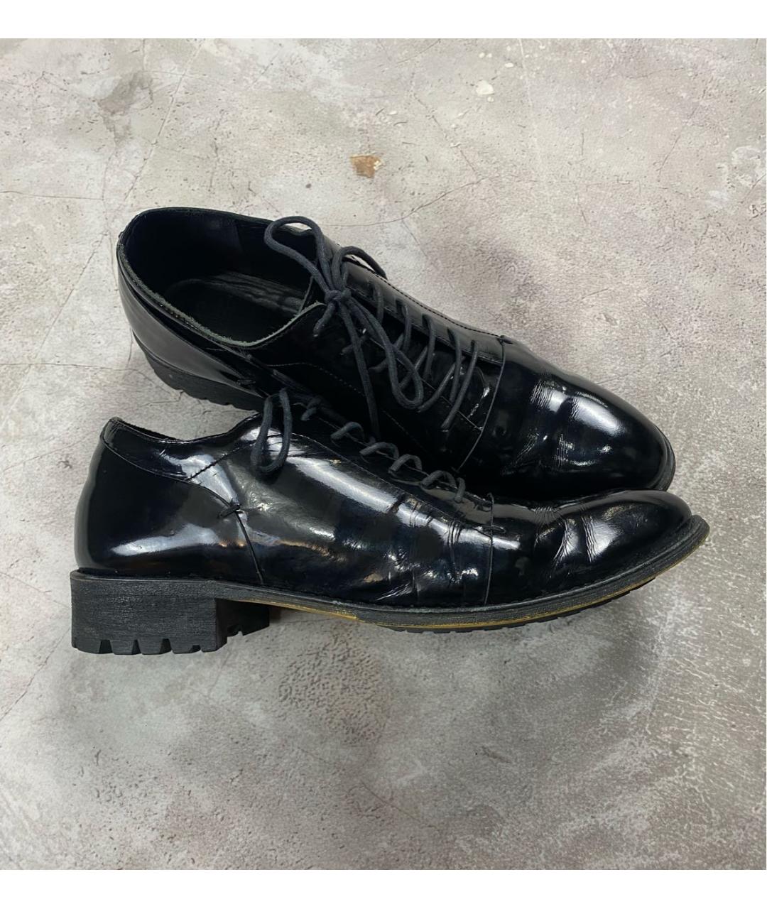 YOHJI YAMAMOTO Черные кожаные брогги и оксфорды, фото 2