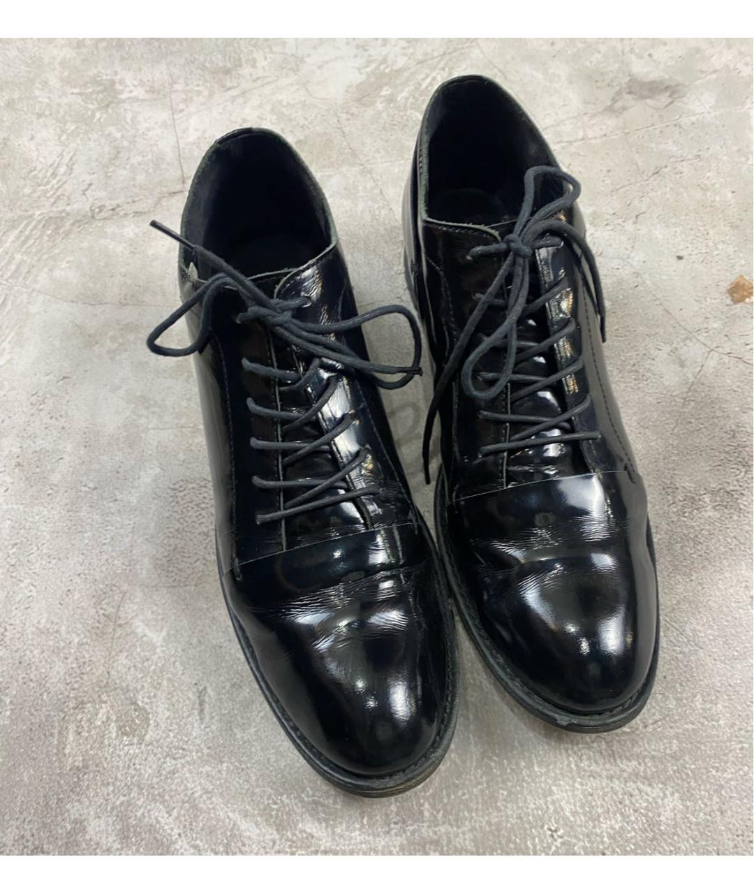 YOHJI YAMAMOTO Черные кожаные брогги и оксфорды, фото 3