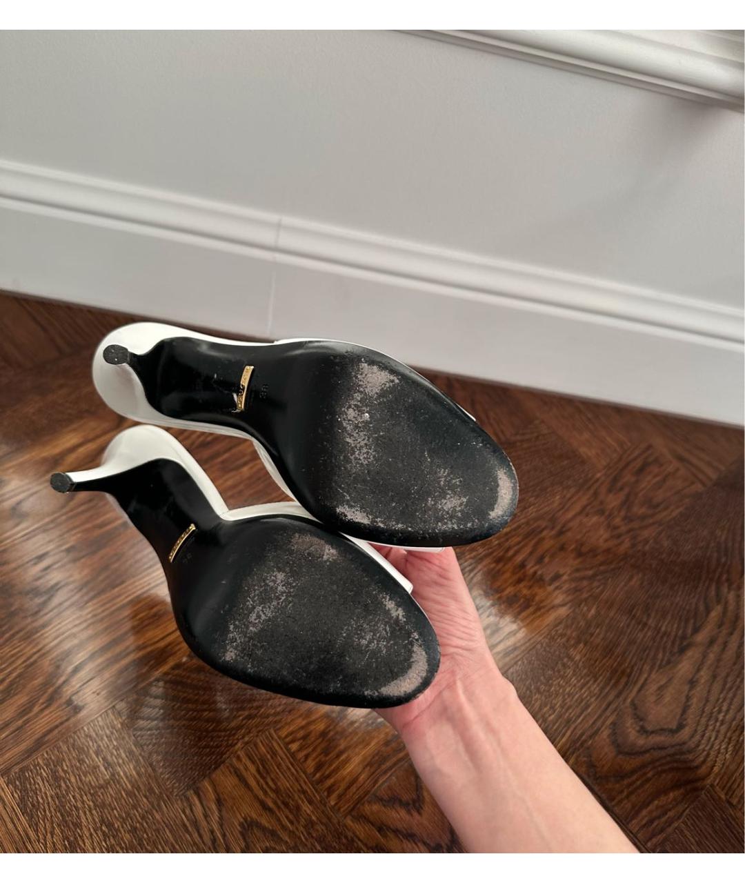 GUCCI Белые кожаные мюли, фото 5