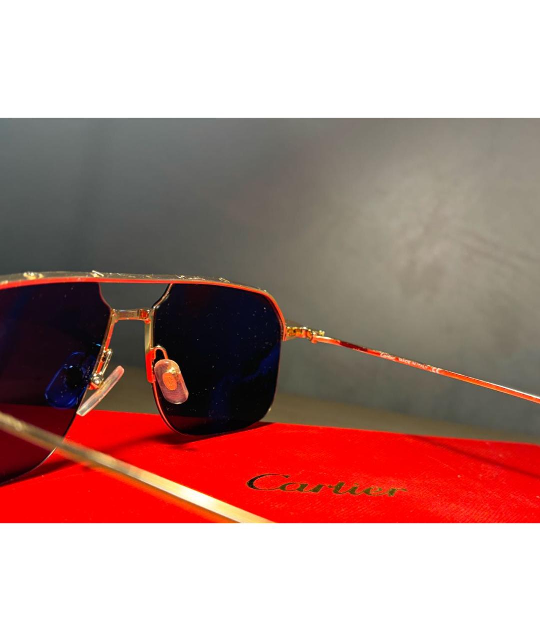 CARTIER Золотые металлические солнцезащитные очки, фото 5