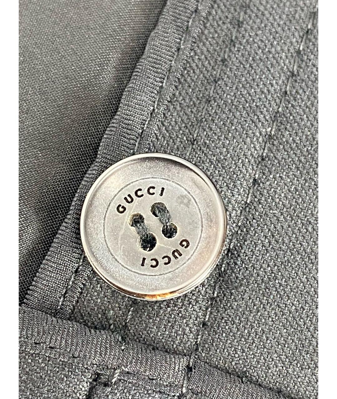 GUCCI Черные хлопковые прямые брюки, фото 4
