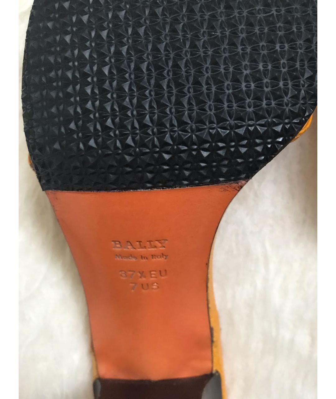 BALLY Оранжевое кожаные мюли, фото 5