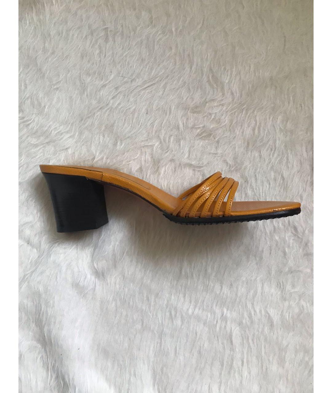 BALLY Оранжевое кожаные мюли, фото 6