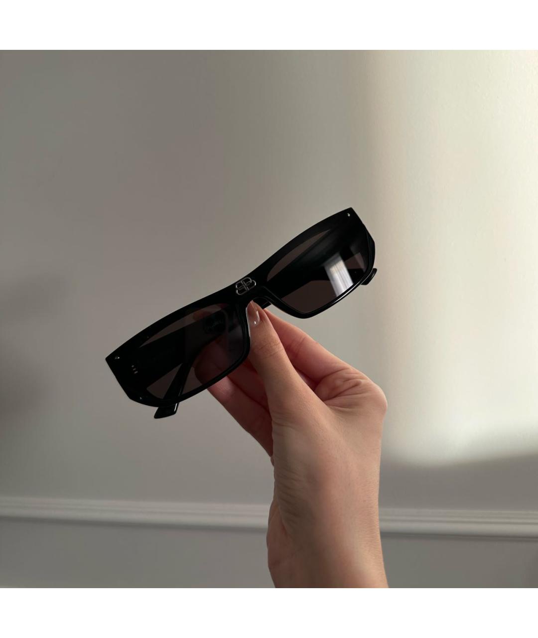 BALENCIAGA Черные пластиковые солнцезащитные очки, фото 2