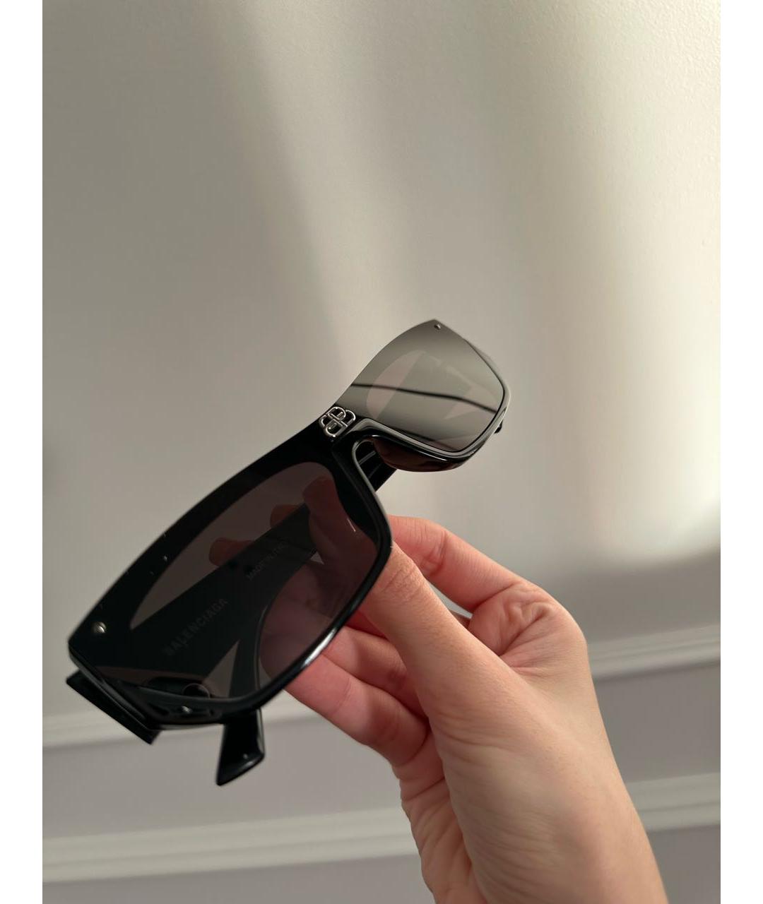 BALENCIAGA Черные пластиковые солнцезащитные очки, фото 3