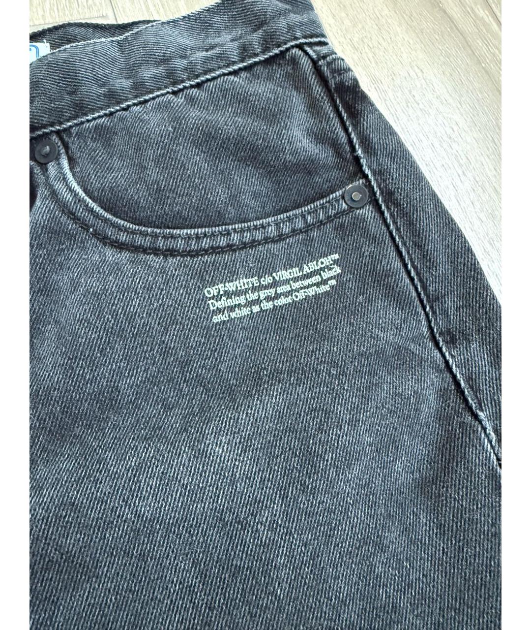 OFF-WHITE Черные деним шорты, фото 4
