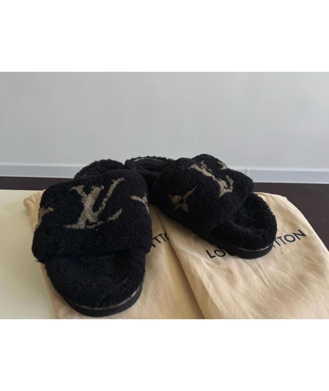 LOUIS VUITTON Черные шлепанцы, фото 2