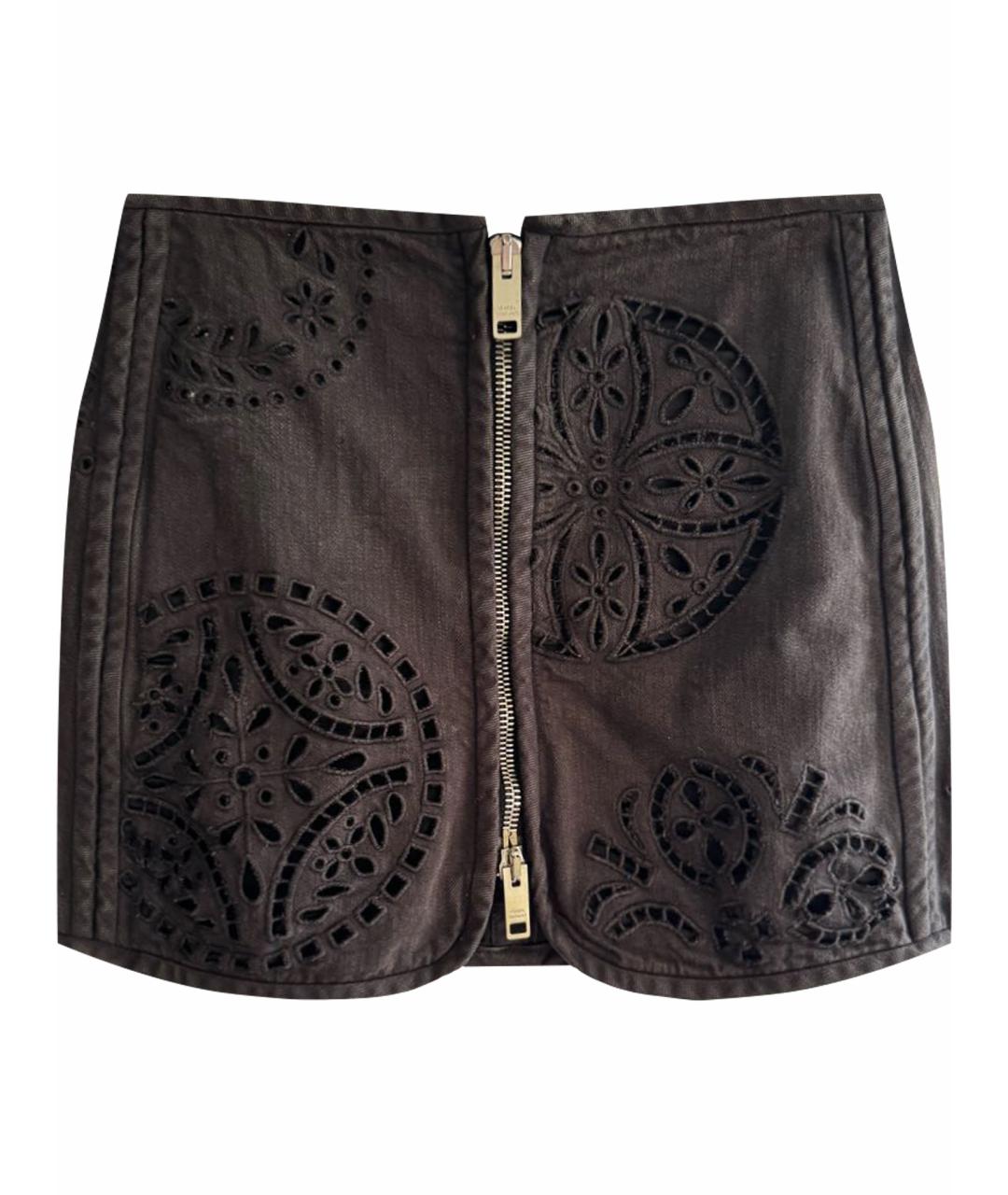 ISABEL MARANT Черная хлопковая юбка мини, фото 1