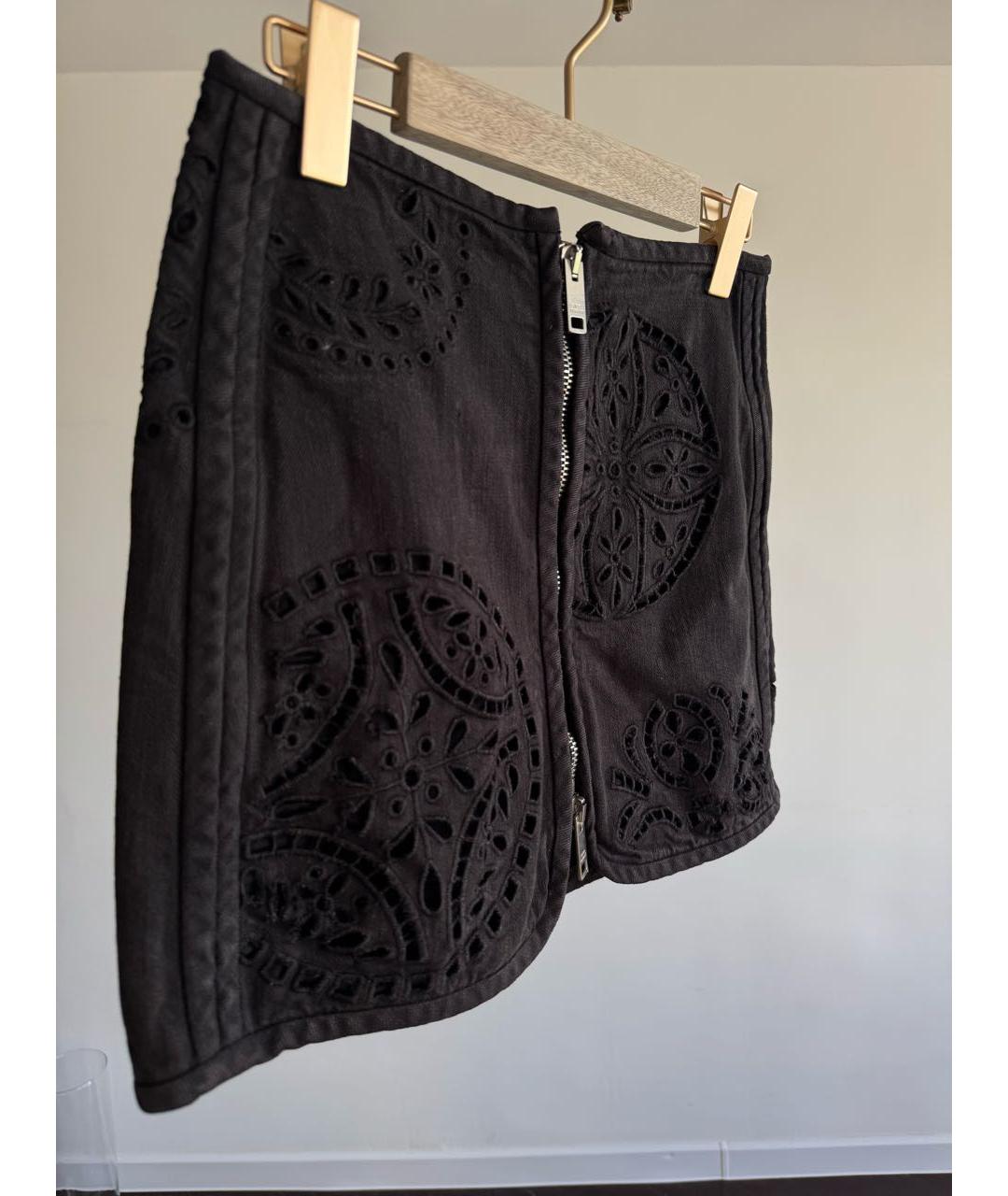 ISABEL MARANT Черная хлопковая юбка мини, фото 2