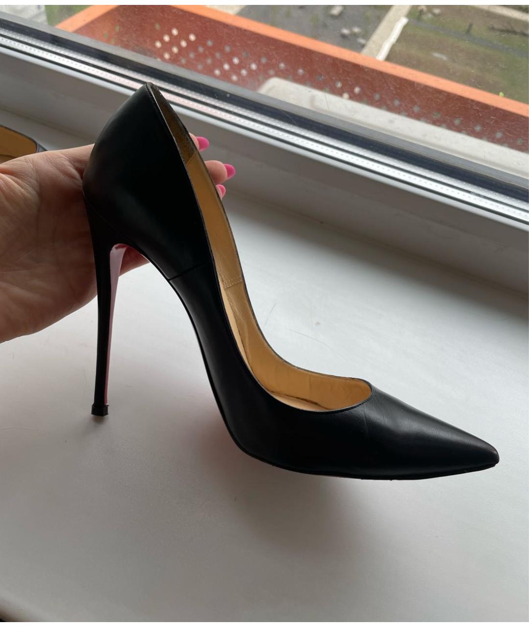 CHRISTIAN LOUBOUTIN Черные кожаные туфли, фото 5