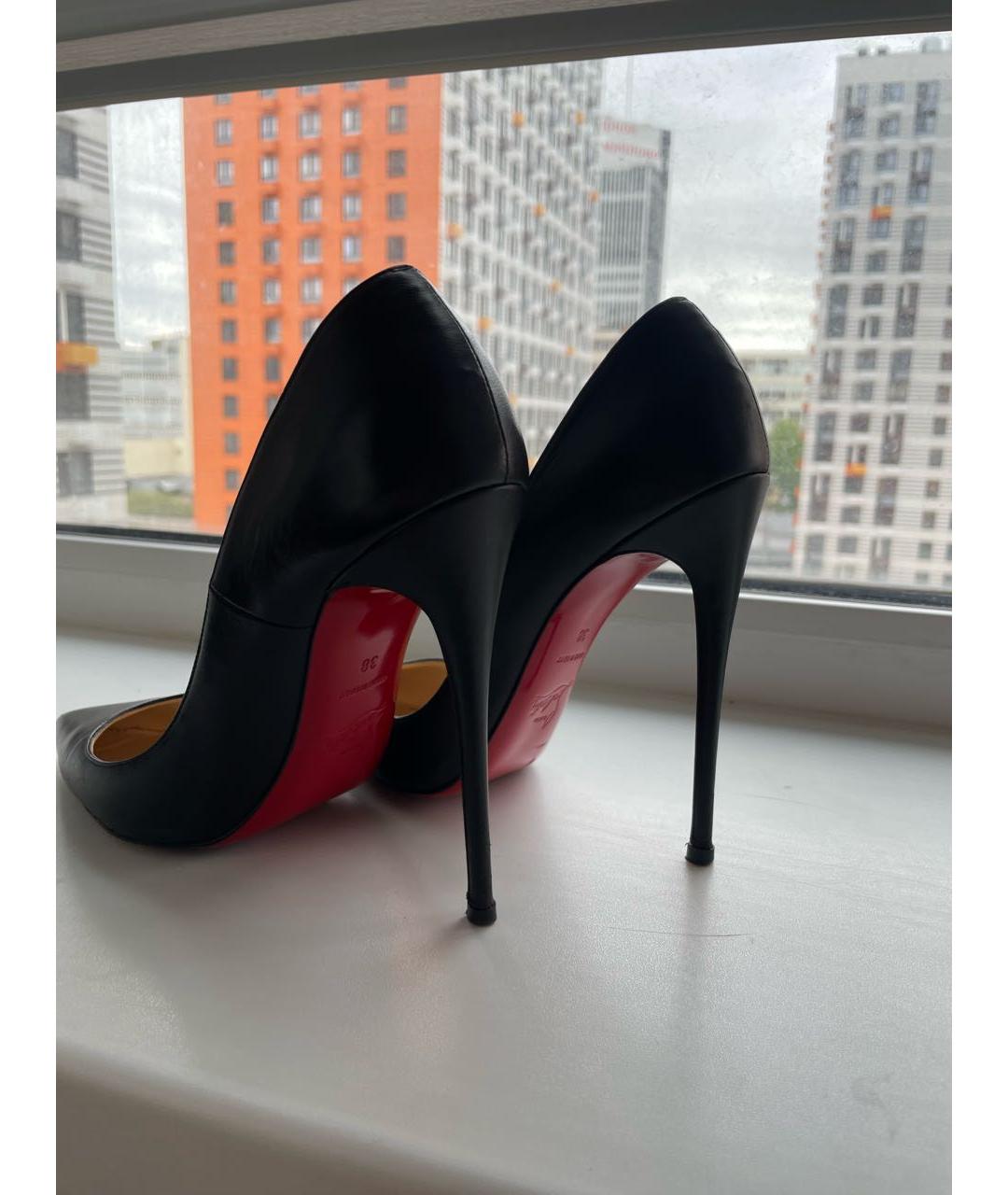 CHRISTIAN LOUBOUTIN Черные кожаные туфли, фото 4