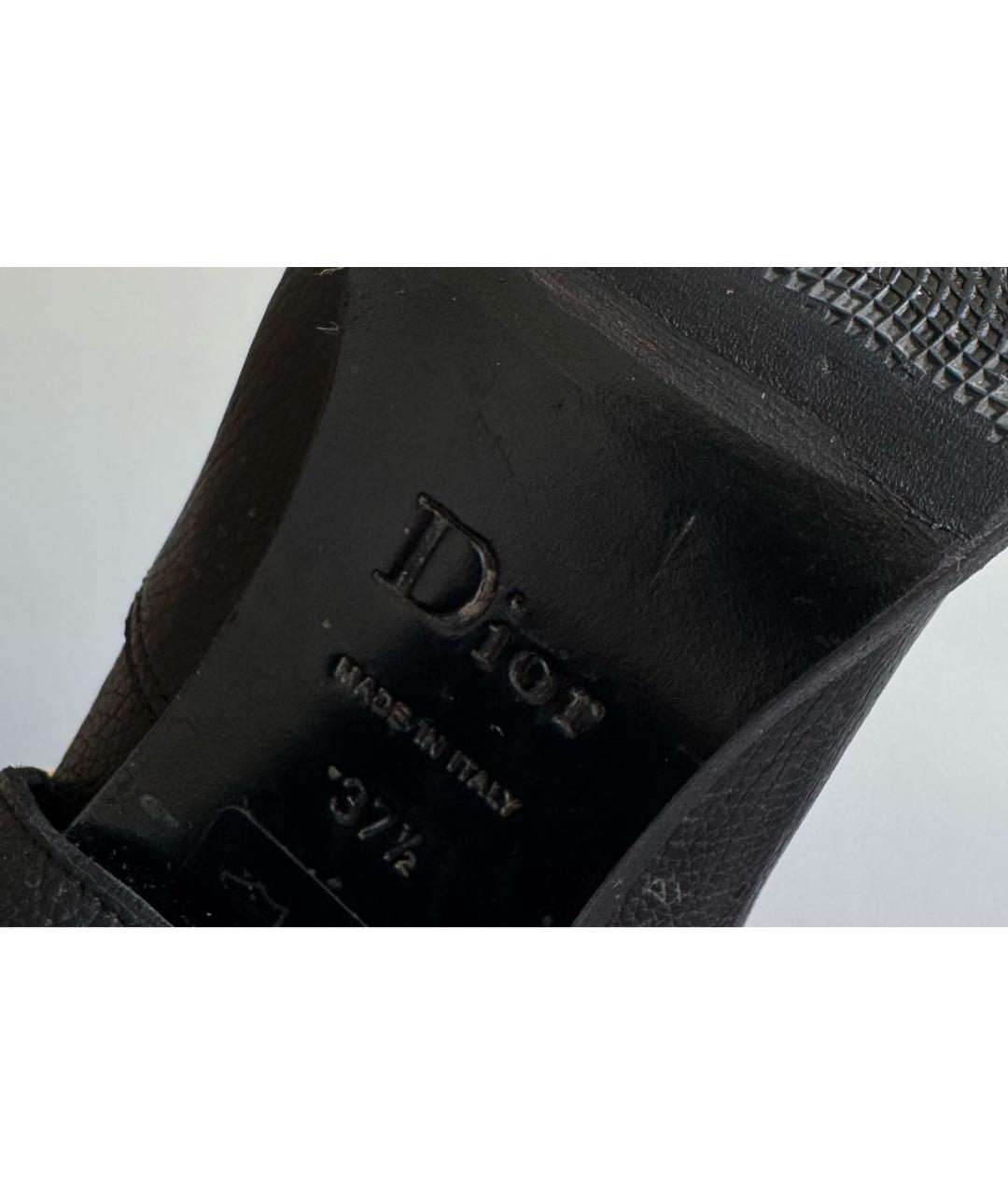 CHRISTIAN DIOR Черные кожаные сапоги, фото 5