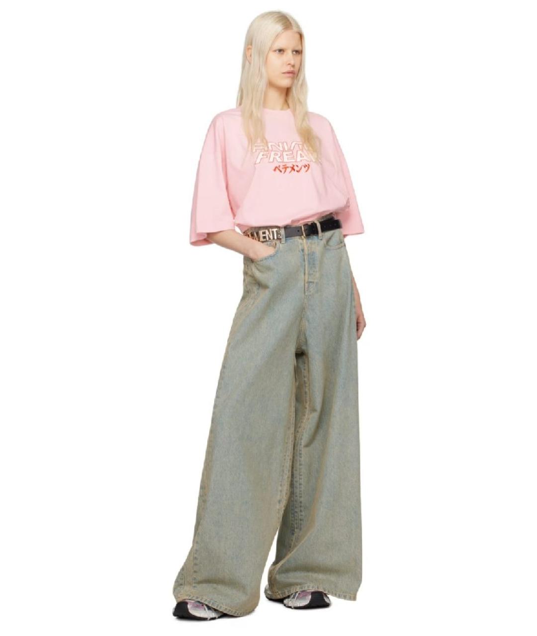 VETEMENTS Голубые хлопковые джинсы клеш, фото 8