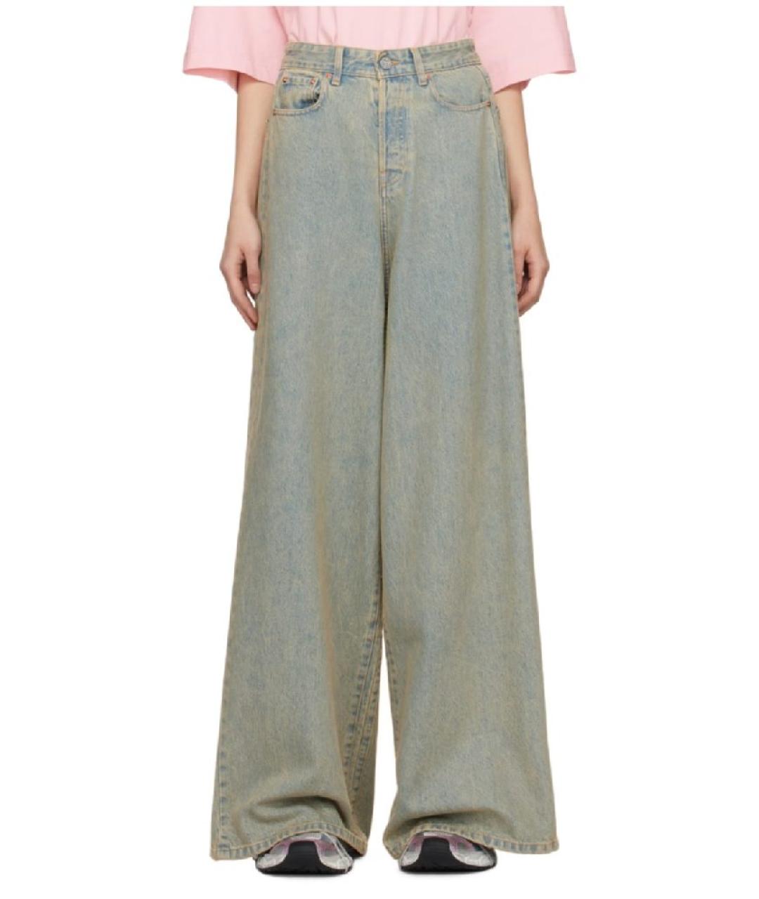 VETEMENTS Голубые хлопковые джинсы клеш, фото 7