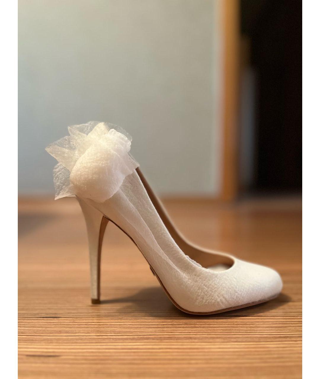 BADGLEY MISCHKA Белые кожаные туфли, фото 5