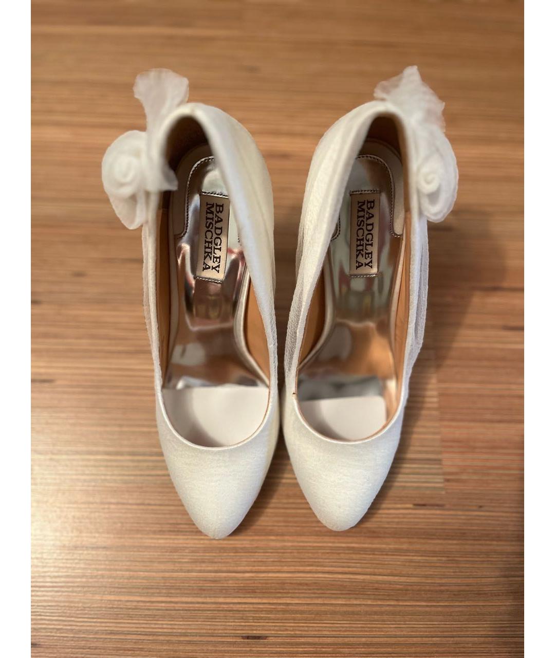 BADGLEY MISCHKA Белые кожаные туфли, фото 2