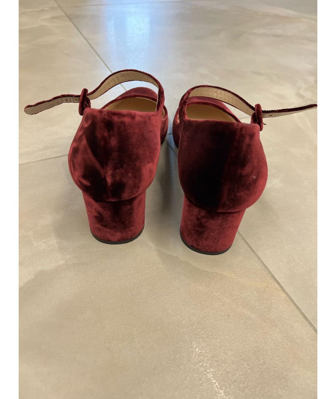PRADA Бордовые бархатные туфли, фото 4