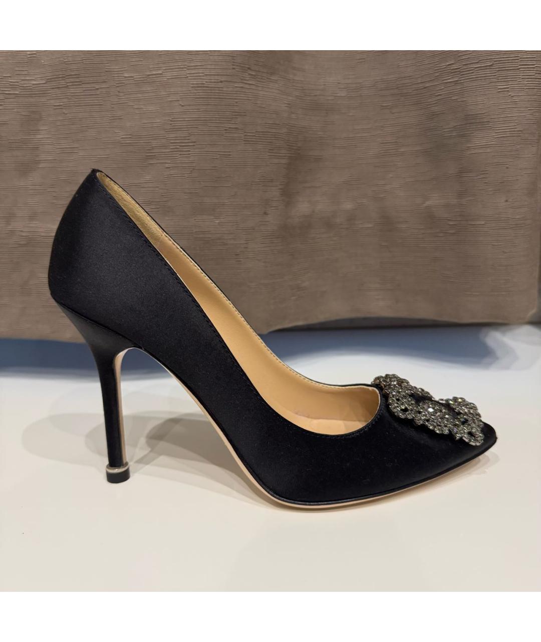 MANOLO BLAHNIK Черные текстильные туфли, фото 7