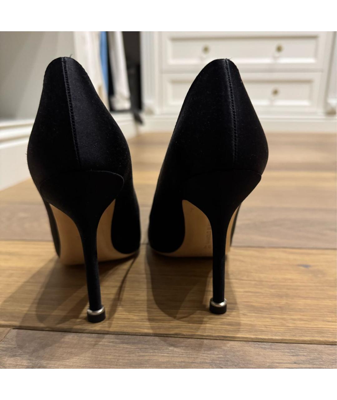 MANOLO BLAHNIK Черные текстильные туфли, фото 4
