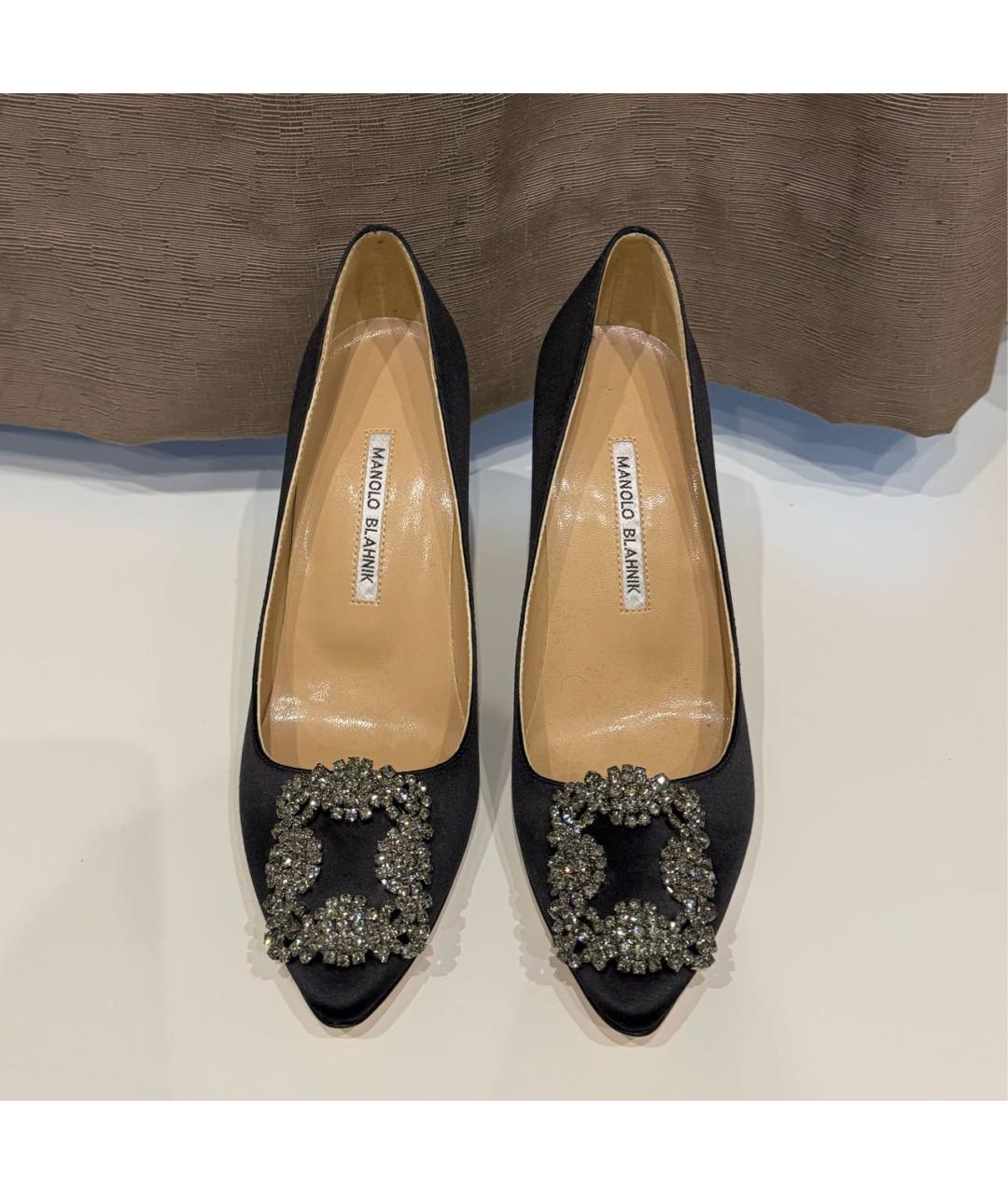 MANOLO BLAHNIK Черные текстильные туфли, фото 2