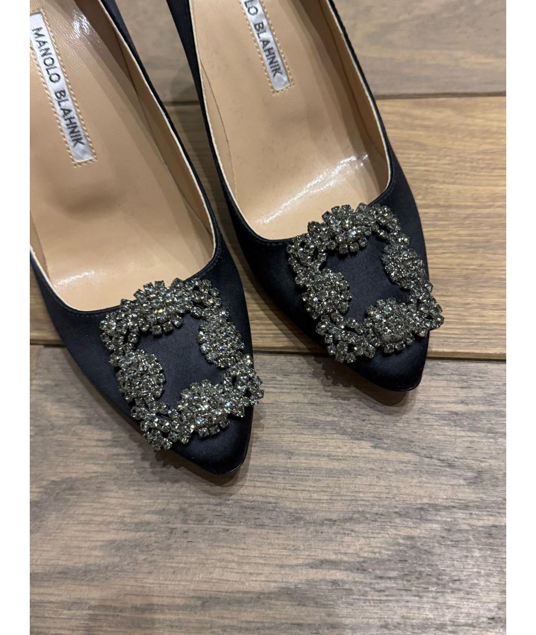 MANOLO BLAHNIK Черные текстильные туфли, фото 6