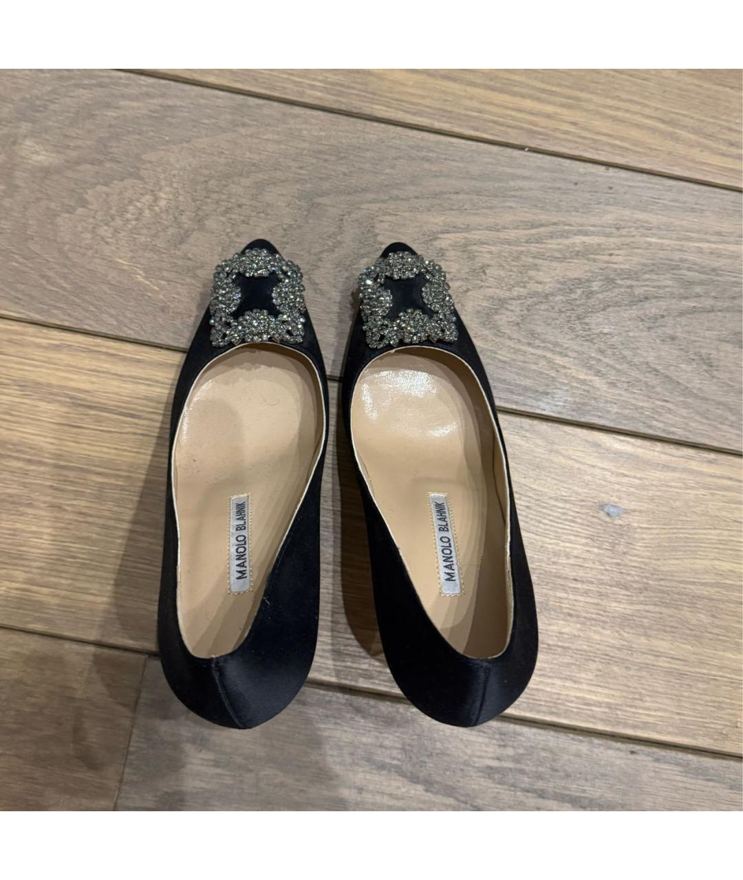MANOLO BLAHNIK Черные текстильные туфли, фото 3