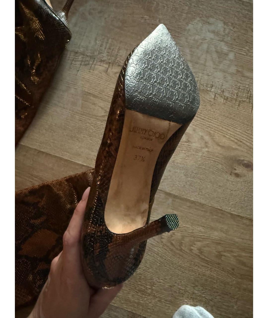 JIMMY CHOO Коричневые кожаные сапоги, фото 4