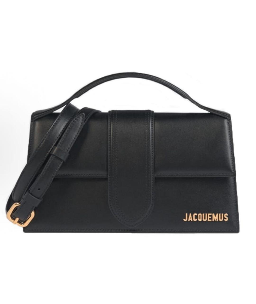 JACQUEMUS Черная кожаная сумка с короткими ручками, фото 6