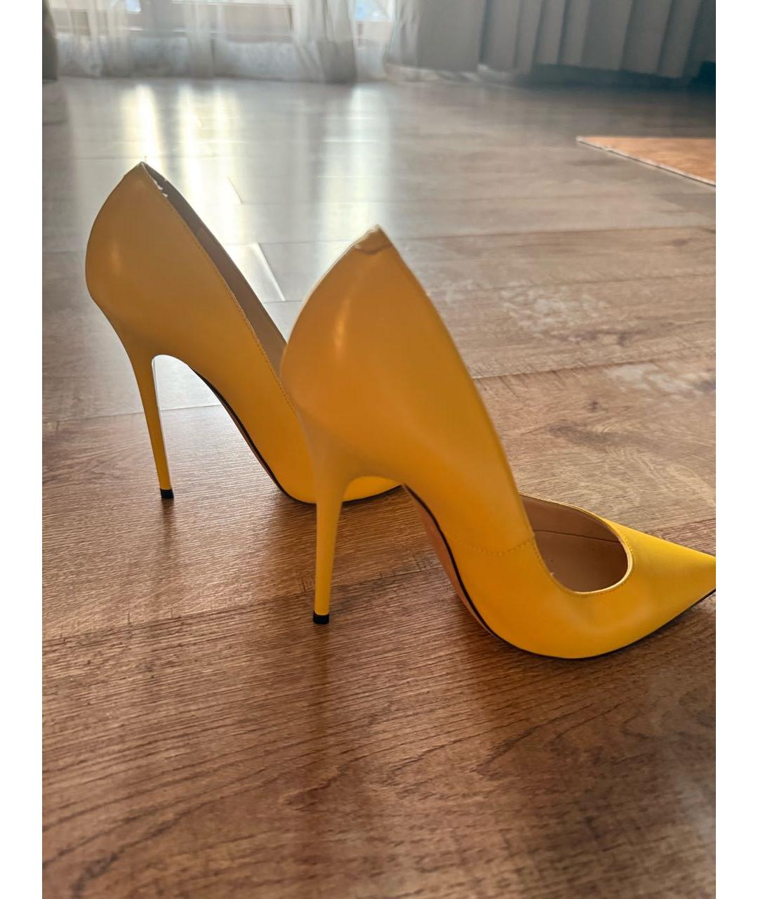 JIMMY CHOO Желтые кожаные туфли, фото 3