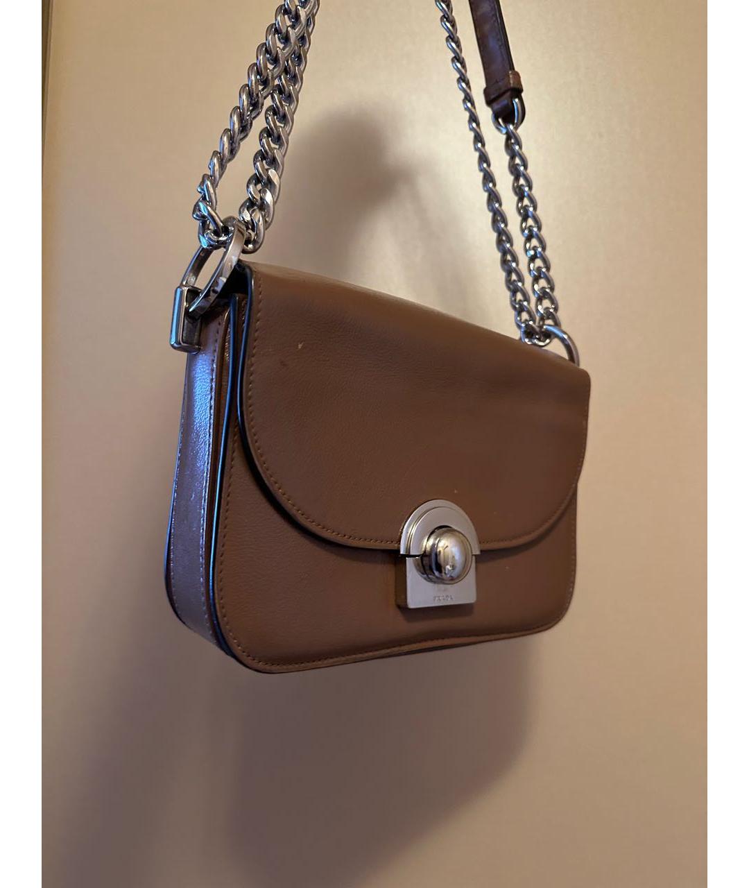 PRADA Коричневая кожаная сумка через плечо, фото 3