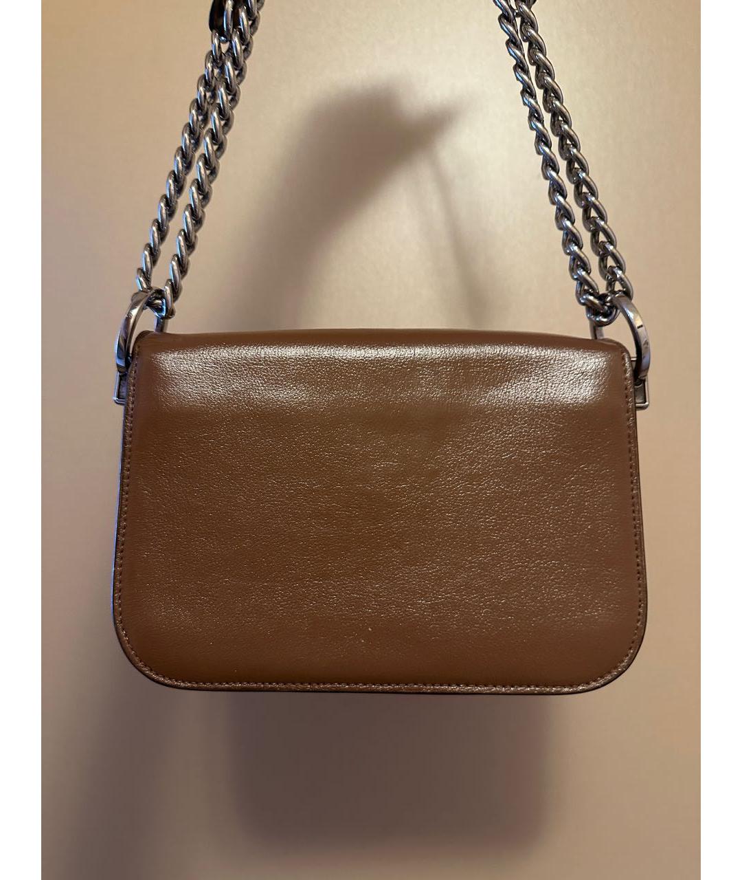 PRADA Коричневая кожаная сумка через плечо, фото 5