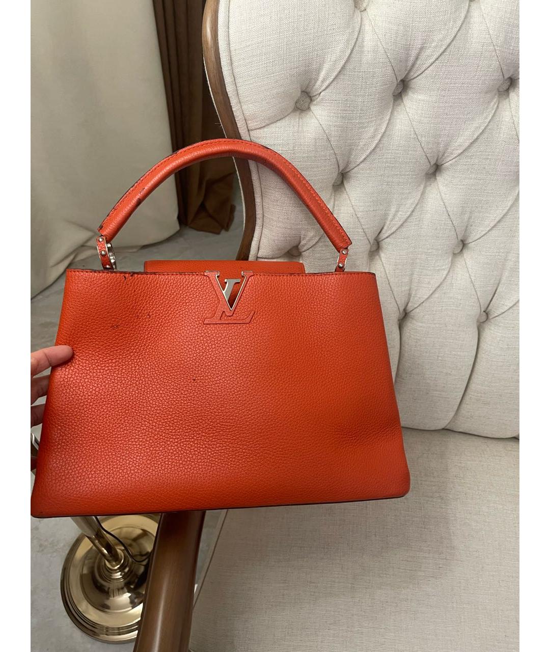 LOUIS VUITTON Коралловая кожаная сумка тоут, фото 5