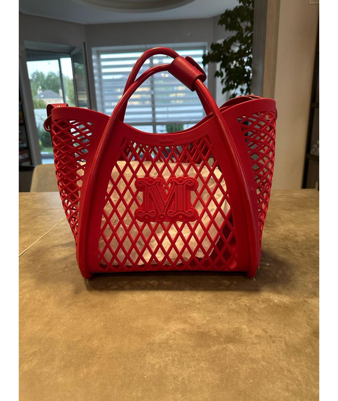 MAX MARA Фуксия пляжная сумка, фото 7