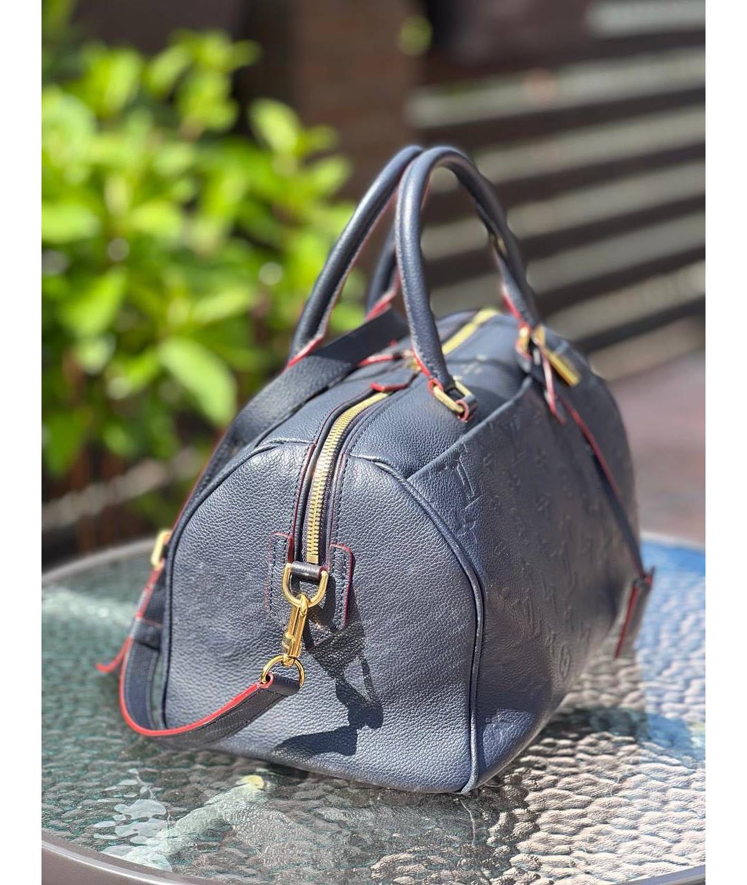 LOUIS VUITTON Синяя кожаная сумка с короткими ручками, фото 2