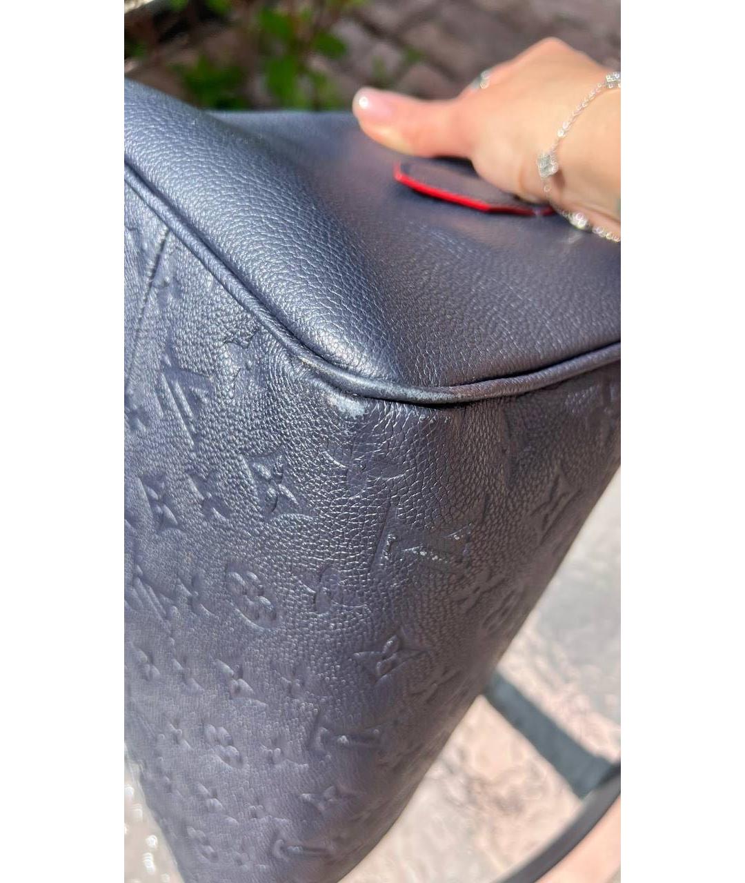 LOUIS VUITTON Синяя кожаная сумка с короткими ручками, фото 8