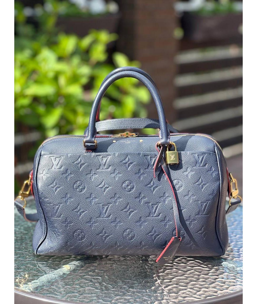 LOUIS VUITTON Синяя кожаная сумка с короткими ручками, фото 9