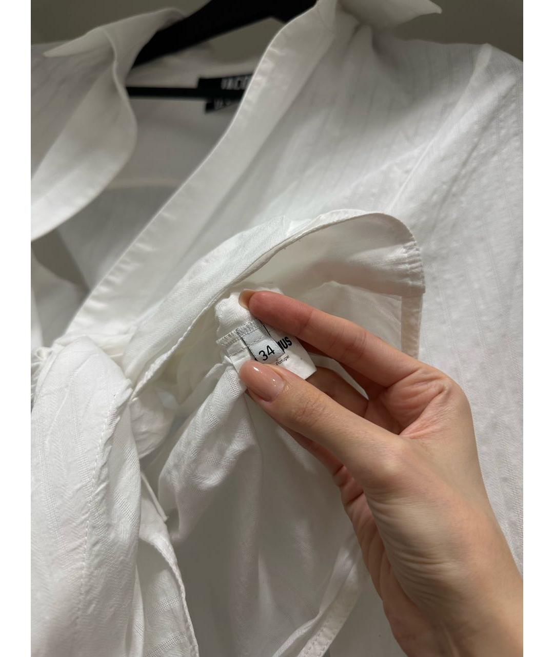 JACQUEMUS Белая хлопковая рубашка, фото 4
